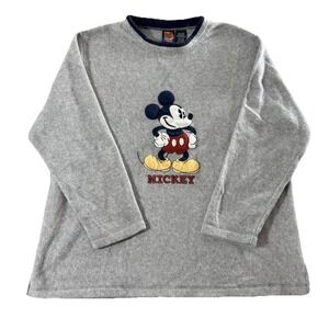 Mickey Unlimited Sweatshirt Womens Gray Fleece Blue Disney Mouse Graphic 18W20W
